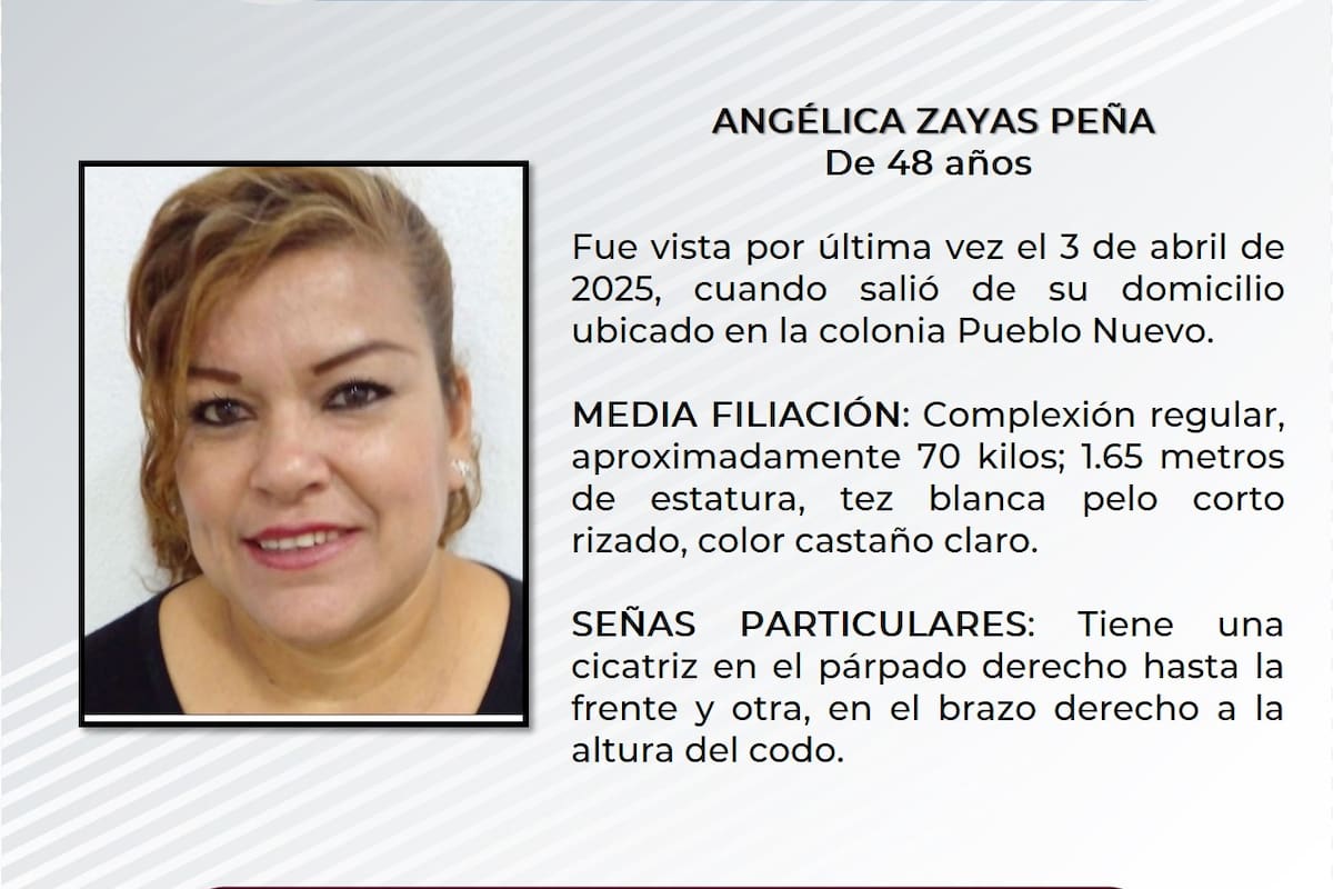 Se solicita ayuda para localizar a Angélica Zayas Peña