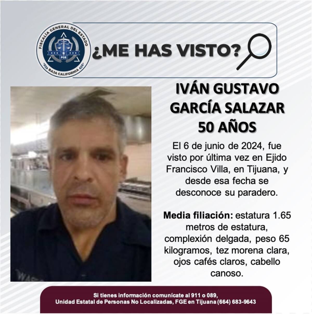 Iván Gustavo García Salazar fue visto por última vez el 6 de junio de 2024.