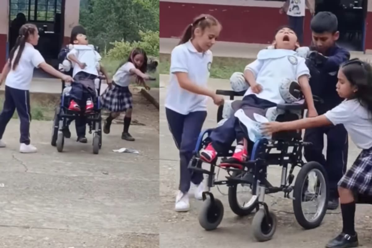 Niños incluyen a compañero con parálisis cerebral en su juego y conmueven a las redes