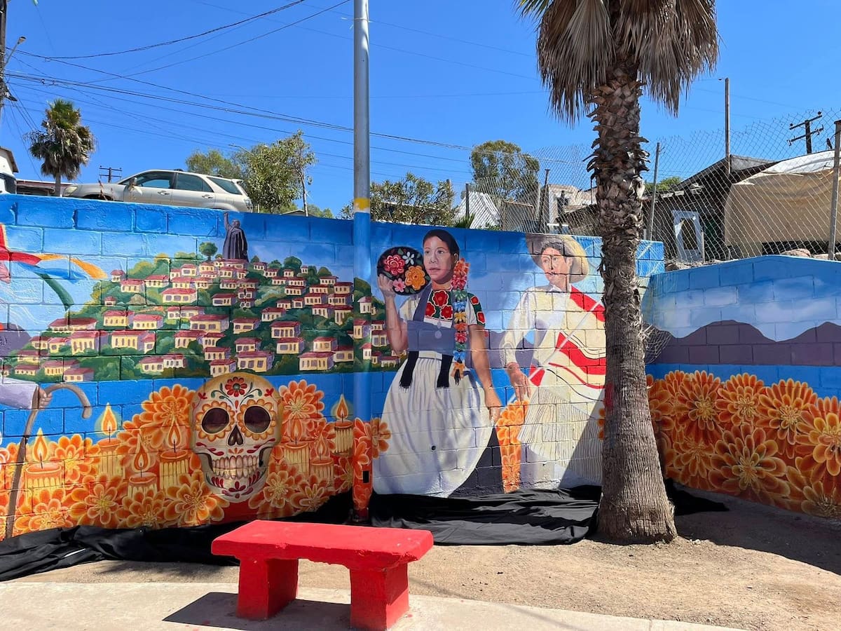 El mural se localiza en la explanada del parque San Jerónimo, ubicado en el corazón de la colonia Constitución. Foto: Cortesía
