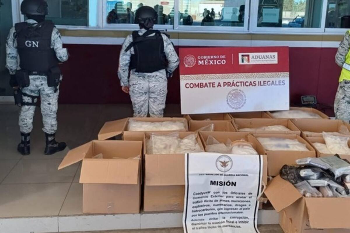 Aseguran media tonelada de drogas sintéticas en garita de Mexicali