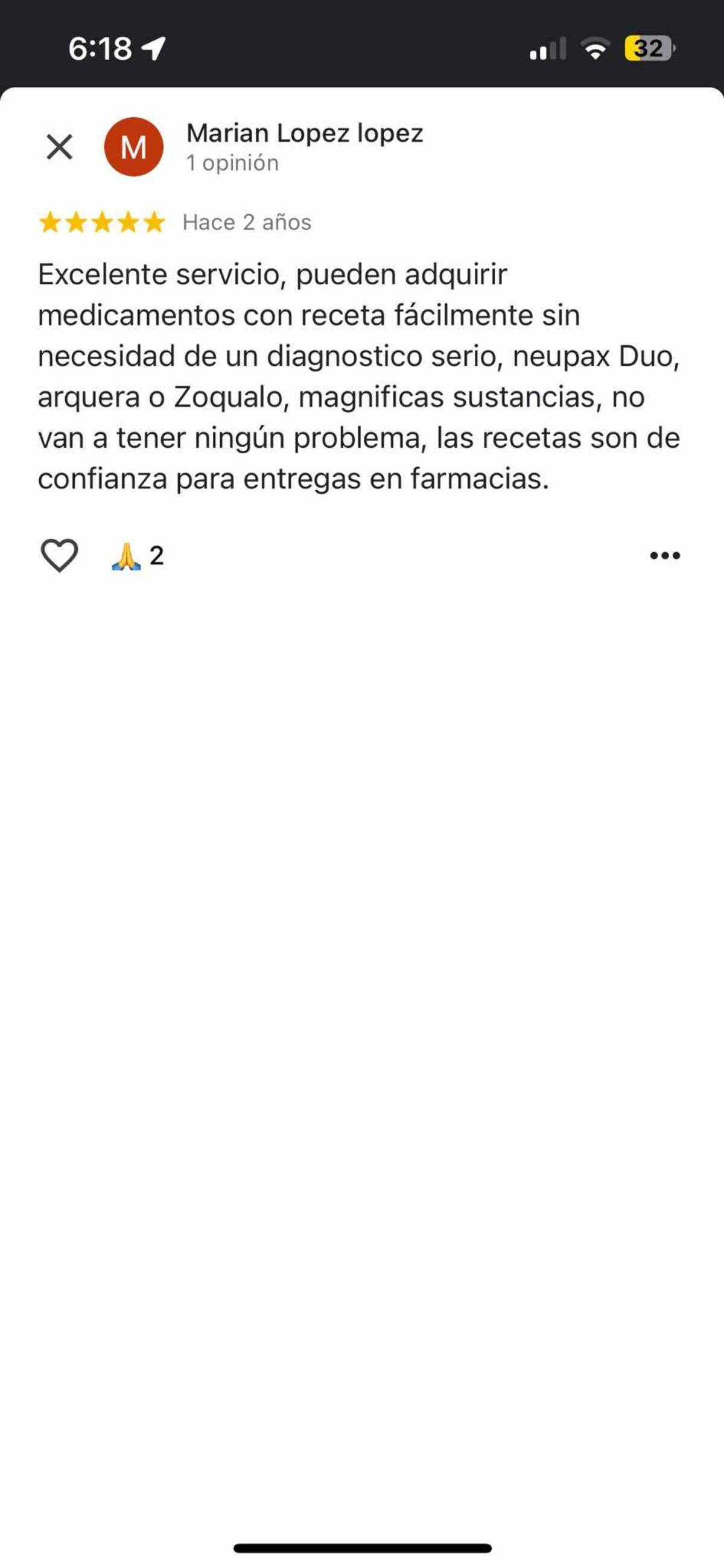 La sustancia que Marilyn Cote recetó a una paciente fue calificada como "magnífica" y su servicio "excelente".