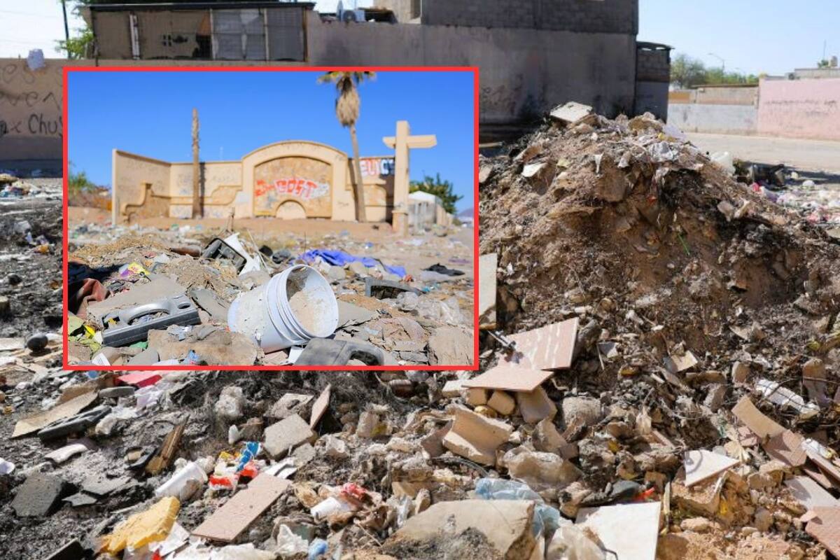 Convierten calle de Hermosillo en un mar de basura