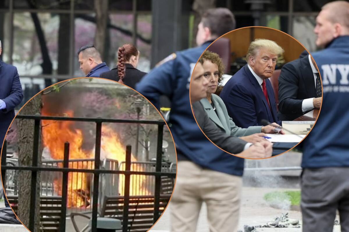 Hombre se prende fuego afuera del Tribunal donde Donald Trump enfrenta su juicio