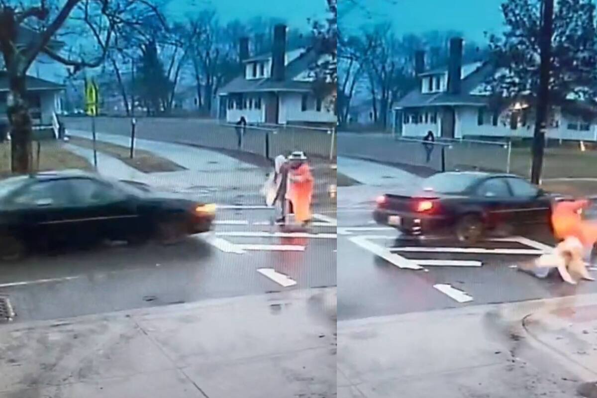 VIDEO: Guardia de cruce salva a una estudiante de ser atropellada por un auto