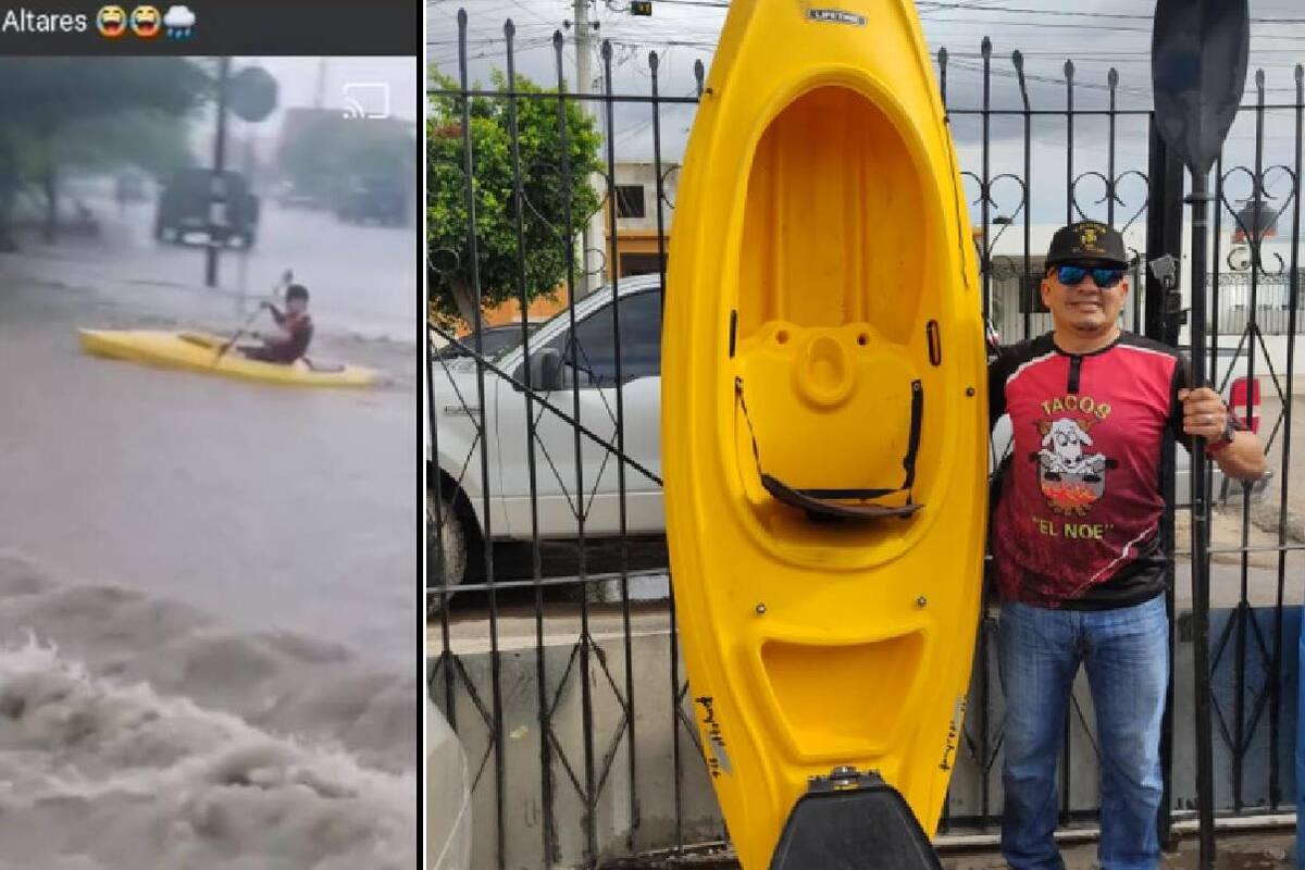 "Mi alma no envejece": Noé saca su kayak por lluvias en Hermosillo
