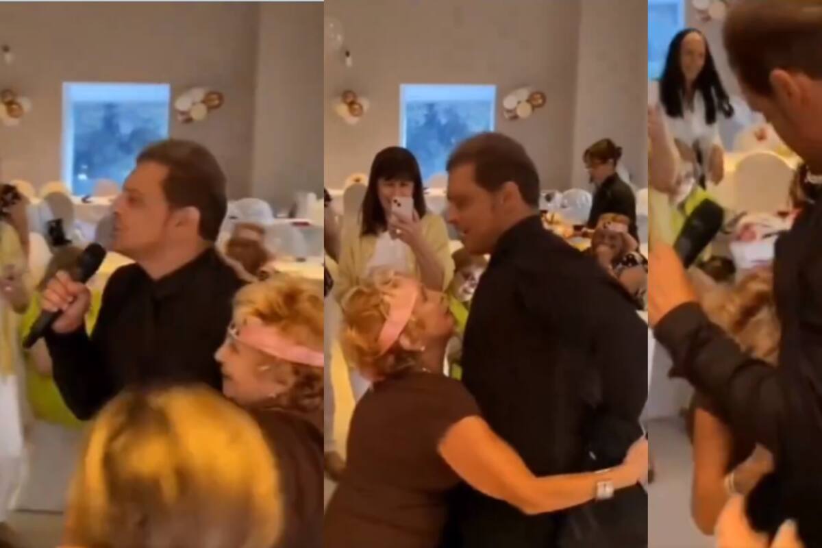 VIRAL: abuelita se “emociona de más” en su fiesta de cumpleaños y manosea a un imitador de Luis Miguel
