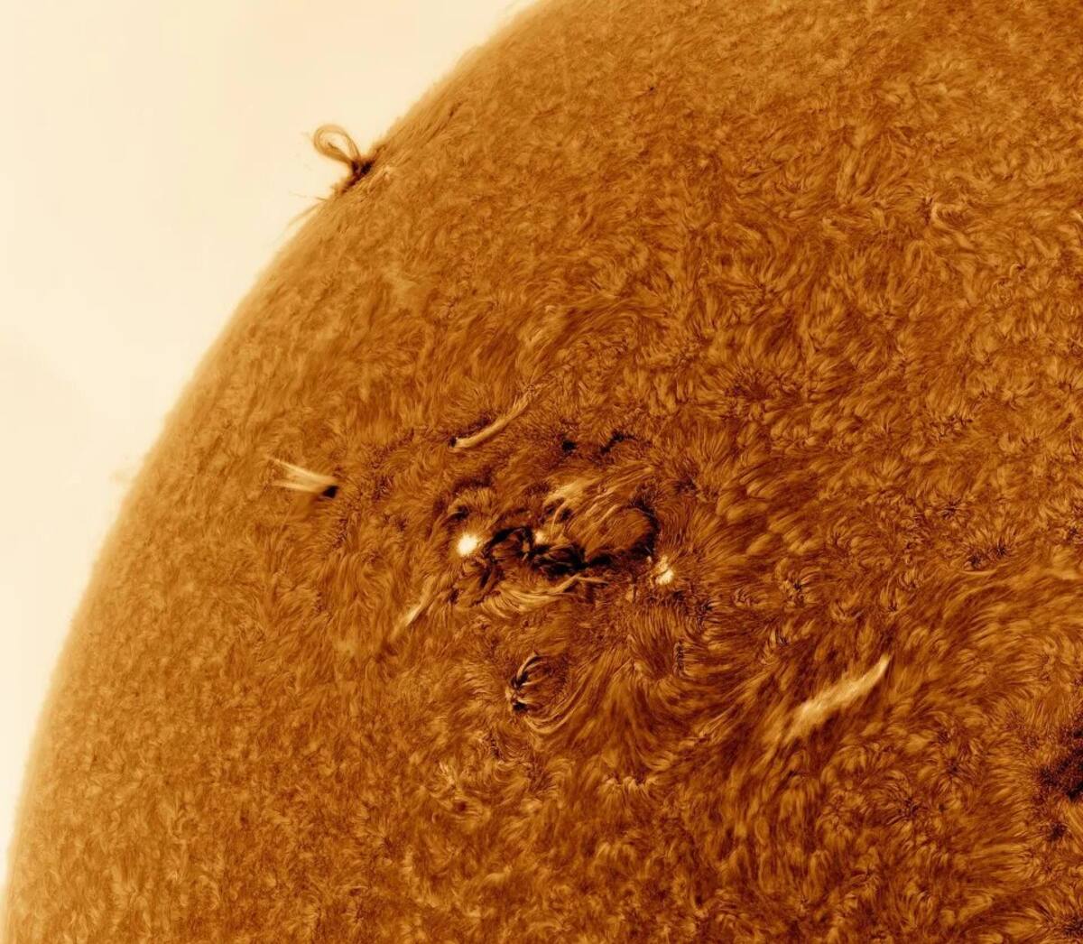 Fotografía del Sol capturada por el astrofotógrafo argentino Eduardo Schaberger