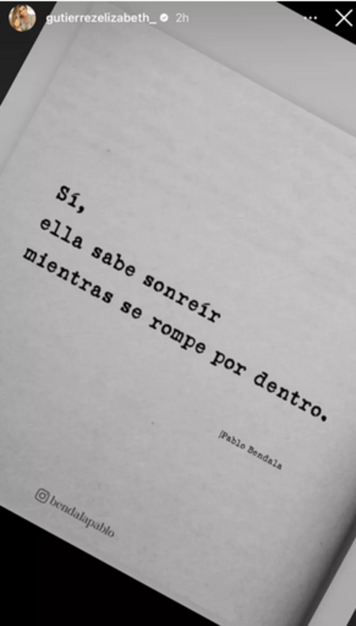 Captura de pantalla Instagram @gutierrezelizabeth_