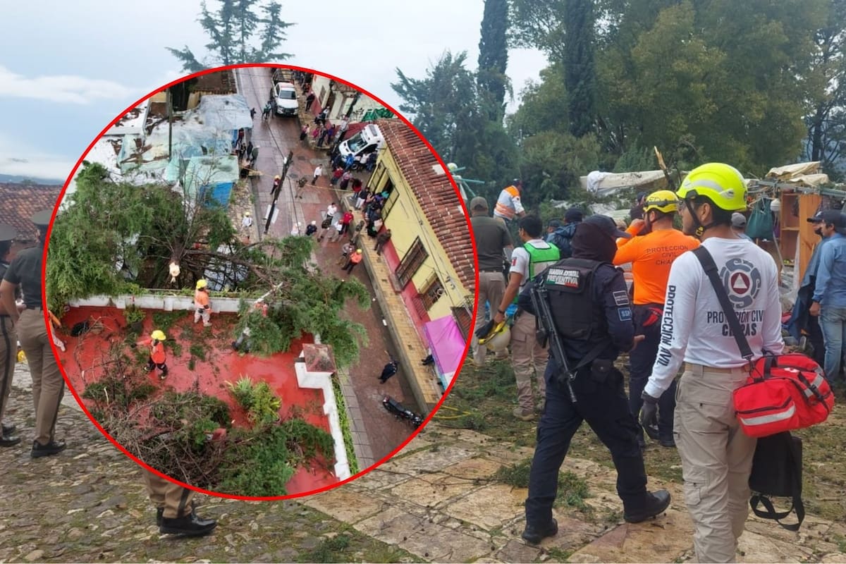 Dos tornados azotan a San Cristóbal de las Casas, Chiapas: Protección Civil confirma daños en techos, árboles derribados y escenas de pánico en el Centro Histórico”