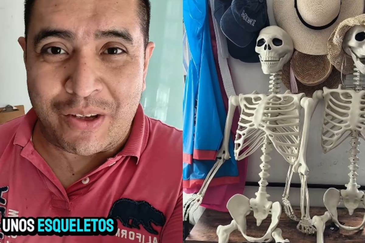 “La compra fue en Temu y su esposo grabó todo”: Mujer adquiere una ‘familia’ de esqueletos en miniatura y recibe versiones tamaño real