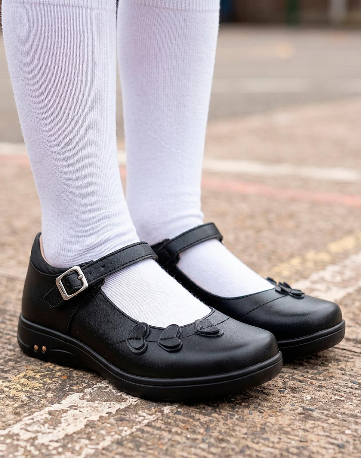 Zapato Niña Escolar Piso Negro Piel Yuyin
