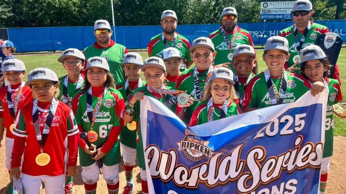 ¡Campeones del Mundo! Selección Mexicana de 8 años ganó la Serie Mundial de Beisbol “Cal Ripken Babe Ruth 2025” con paliza sobre Estados Unidos