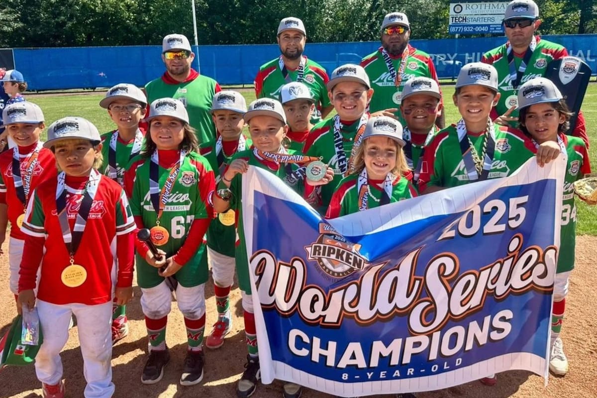 ¡Campeones del Mundo! Selección Mexicana de 8 años ganó la Serie Mundial de Beisbol “Cal Ripken Babe Ruth 2025” con paliza sobre Estados Unidos