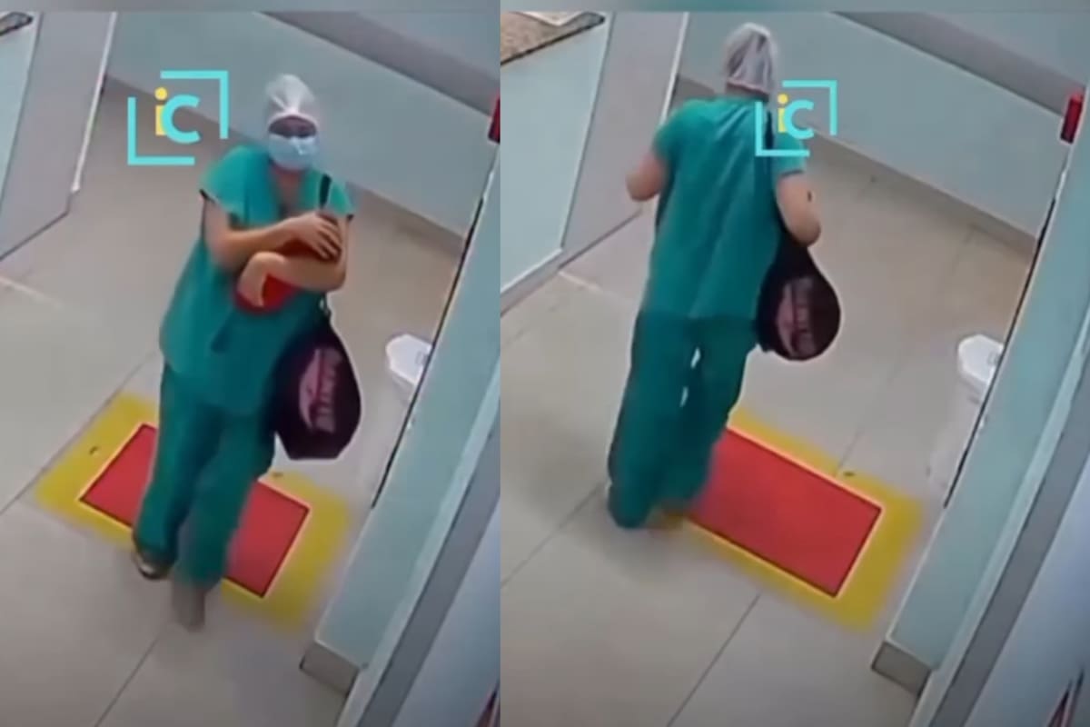 “Lograron detenerla; el hecho ocurrió en Brasil”: Captan el momento en que una enfermera intenta sacar a una recién nacida de un hospital