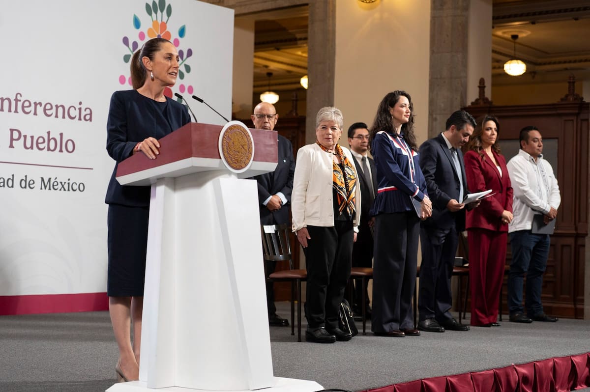 La presidenta Claudia Sheinbaum en su 'Conferencia del Pueblo' del 25 de julio del 2025. | Crédito: Presidencia