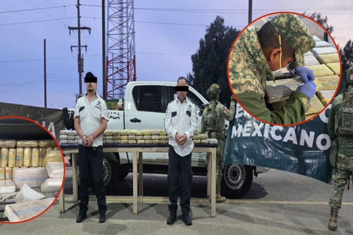 Aseguran cargamento de narcóticos a presuntos guardias de seguridad privada