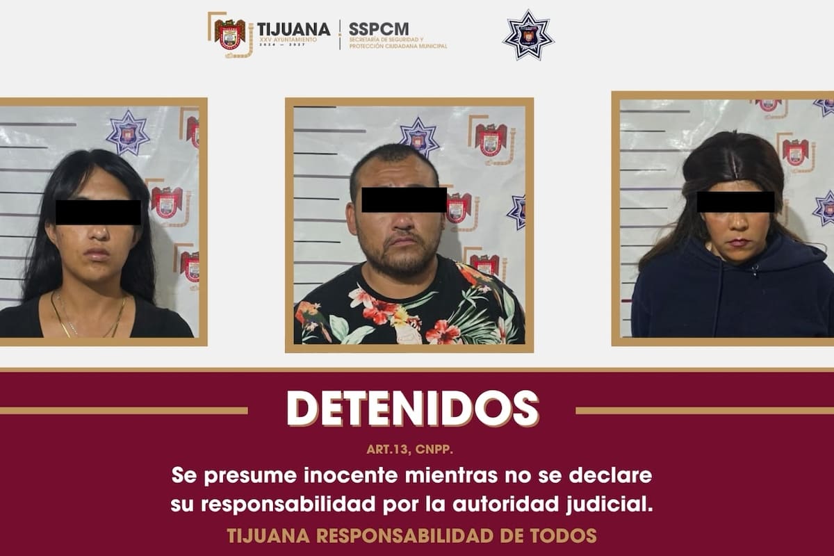 Detienen a tres personas por presunto homicidio en la Zona Centro de Tijuana