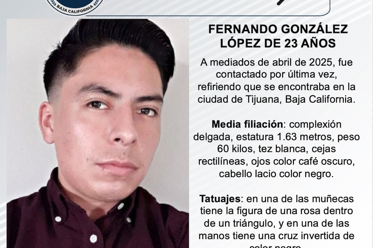 Se busca a Fernando González López de 23 años