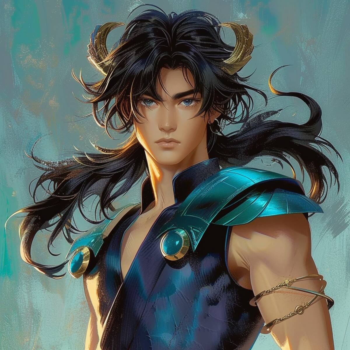 La inteligencia artificial imagina a Shiryū con ojos rasgados, expresando su determinación y valentía a través de esta característica distintiva.