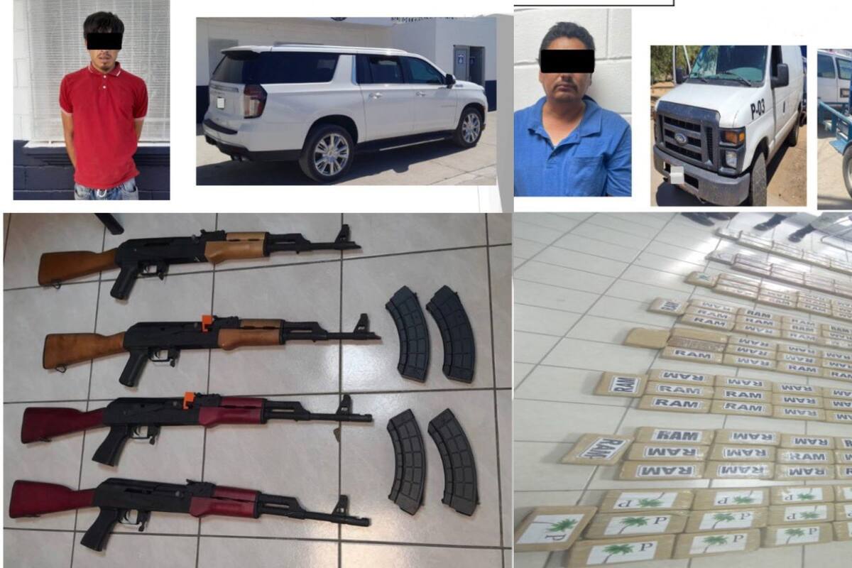 Detenidos y arsenal incautado en el norte del estado