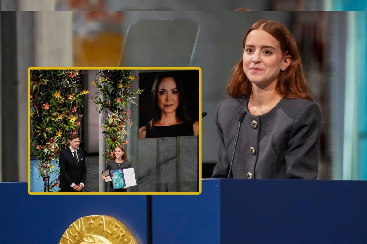 Hija de María Corina Machado recibe el Nobel de la Paz a nombre de su madre mientras la opositora llega a Oslo tras un viaje bajo riesgo extremo