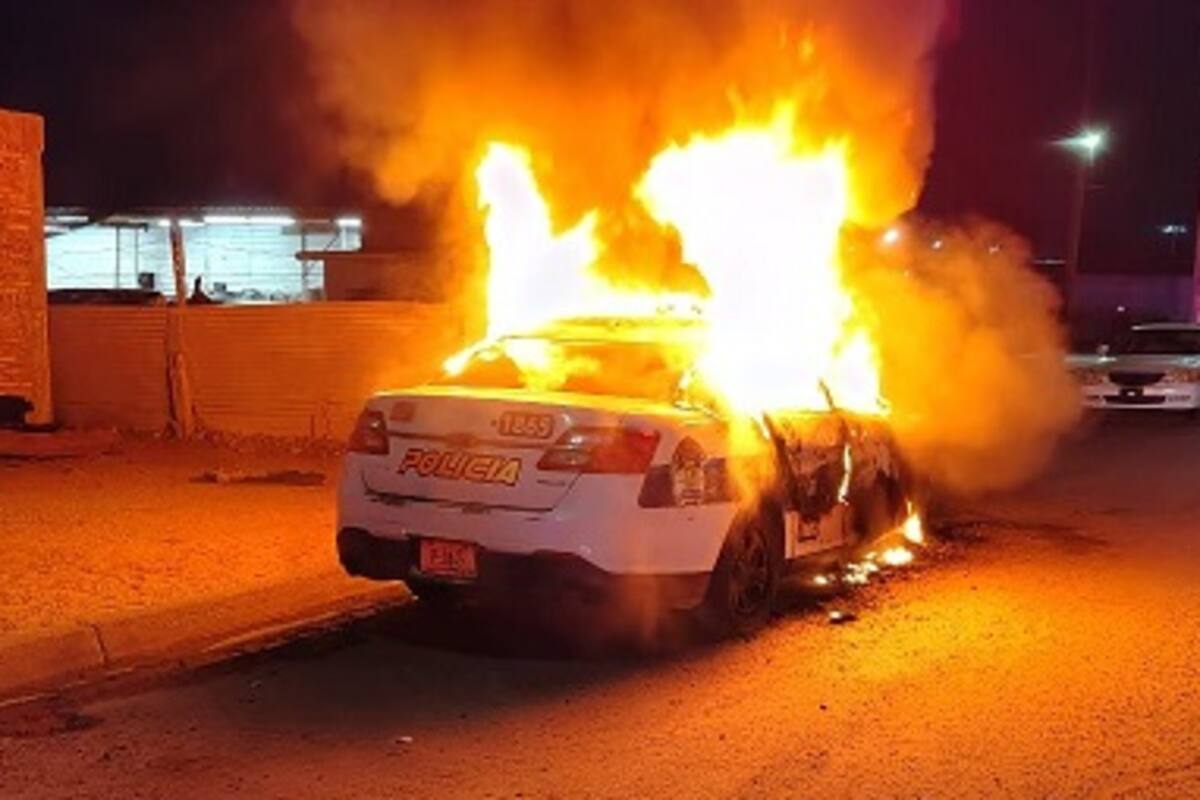 Incendian patrulla de la DSPM en Pueblo Nuevo