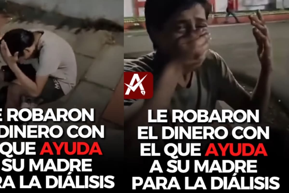 “Le robaron todo su dinero y era para las diálisis de su mamá”: Joven es encontrado llorando en la calle tras ser asaltado y causa conmoción en redes sociales