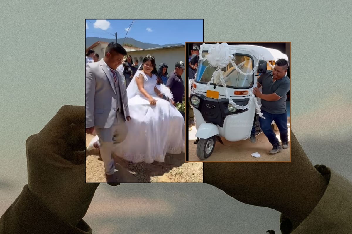 Un mototaxi en una boda en Oaxaca formó parte de la larga lista de regalos que recibió una pareja de recién casados y se vuelven viral en redes (Video)