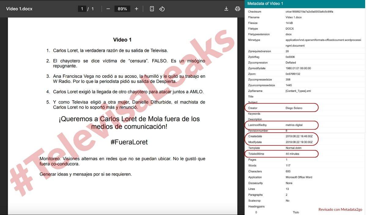 #TelevisaLeaks revela campaña interna para desprestigiar a Carlos Loret de Mola tras su salida. Foto: Aristegui Noticias