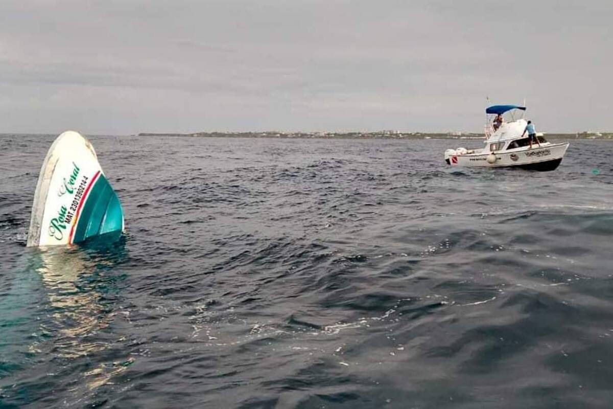 Embarcación en Isla Mujeres se hunde y deja dos muertos, entre ellos un niño de 5 años