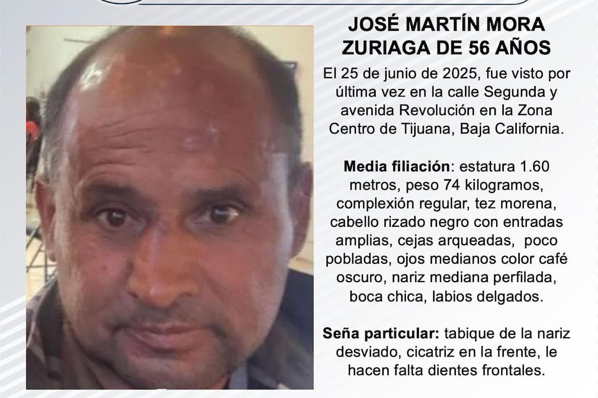 Se busca a José Martín Mora Zuriaga de 56 años