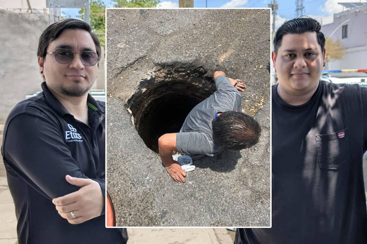 Mujer invidente cae a una alcantarilla en Hermosillo y jóvenes la rescatan | VIDEO