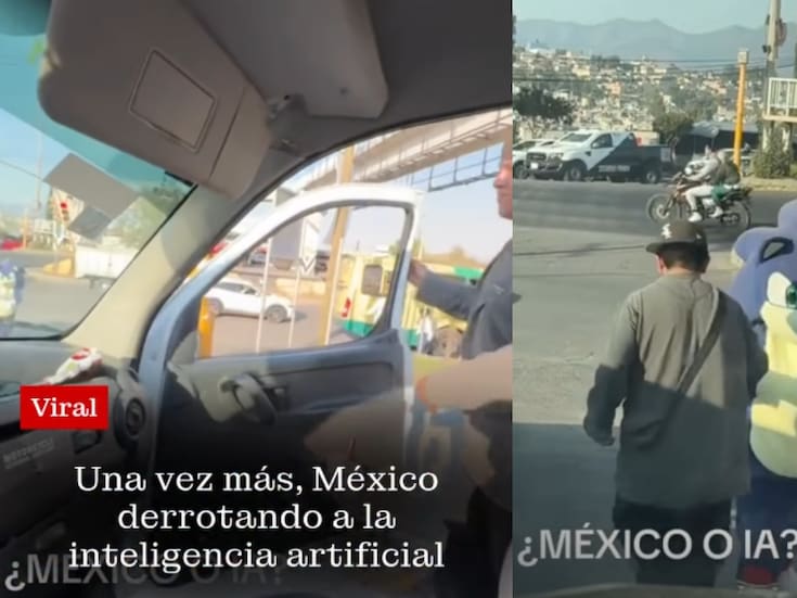 “Una vez más México superando a la IA”: hombre se baja del coche en pleno tráfico para bailar con una botarga de Sonic