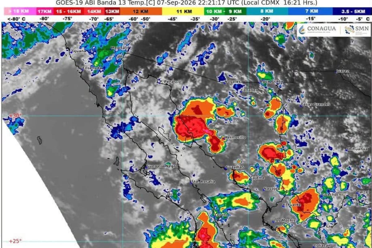 Prevén lluvias fuertes, granizo y rachas de viento de hasta 60 km/h en Baja California