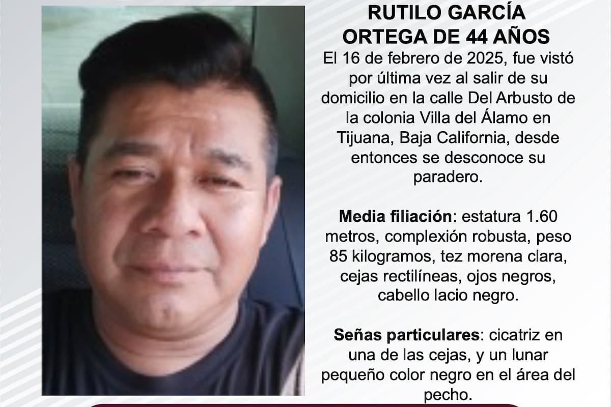 Se busca Rutilo García Ortega de 44 años de edad