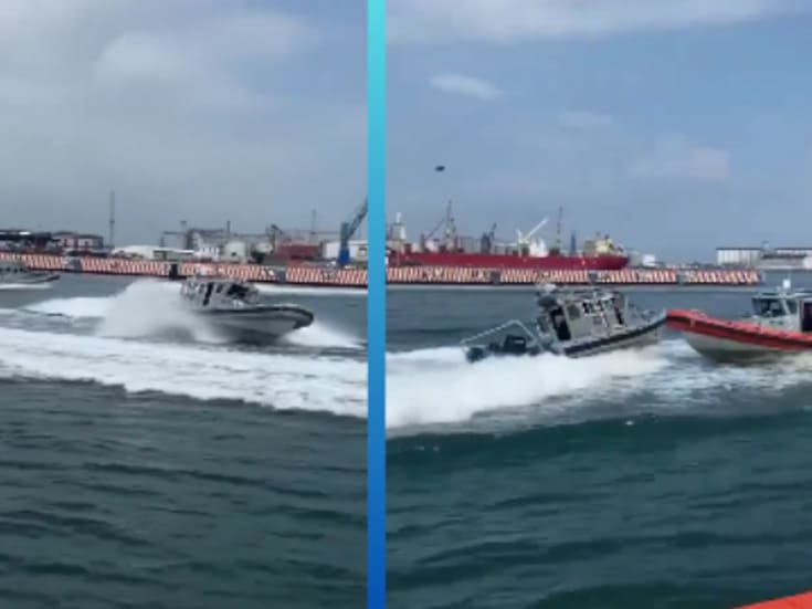 Choque entre embarcaciones en pleno ensayo naval deja dos lesionados en Veracruz
