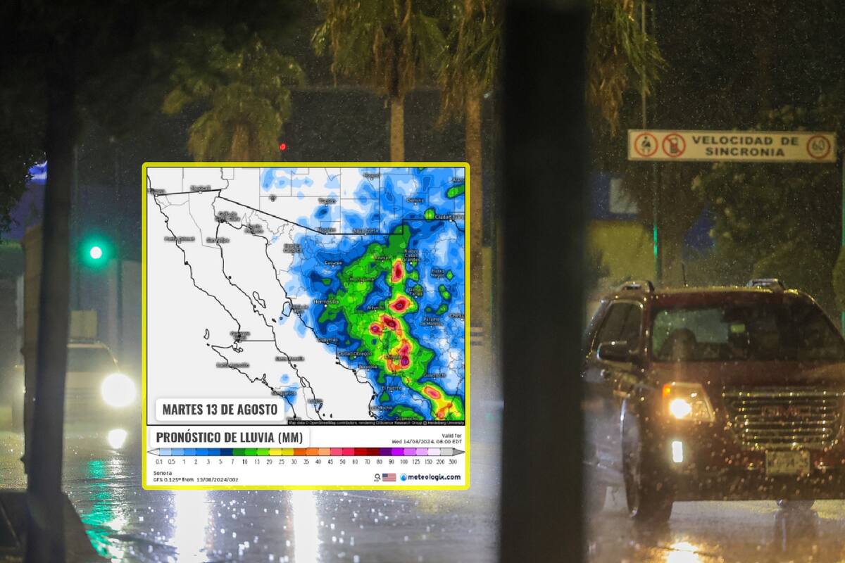 Lluvias en Sonora: Municipios donde llovería este martes 13 de agosto