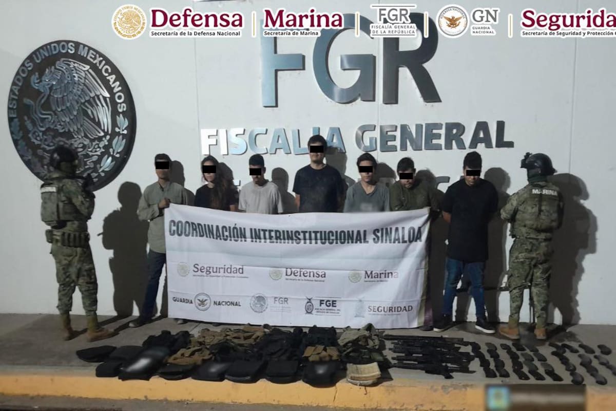 Marina detiene a siete presuntos integrantes de facciones del Cártel de Sinaloa tras enfrentamiento en Culiacán