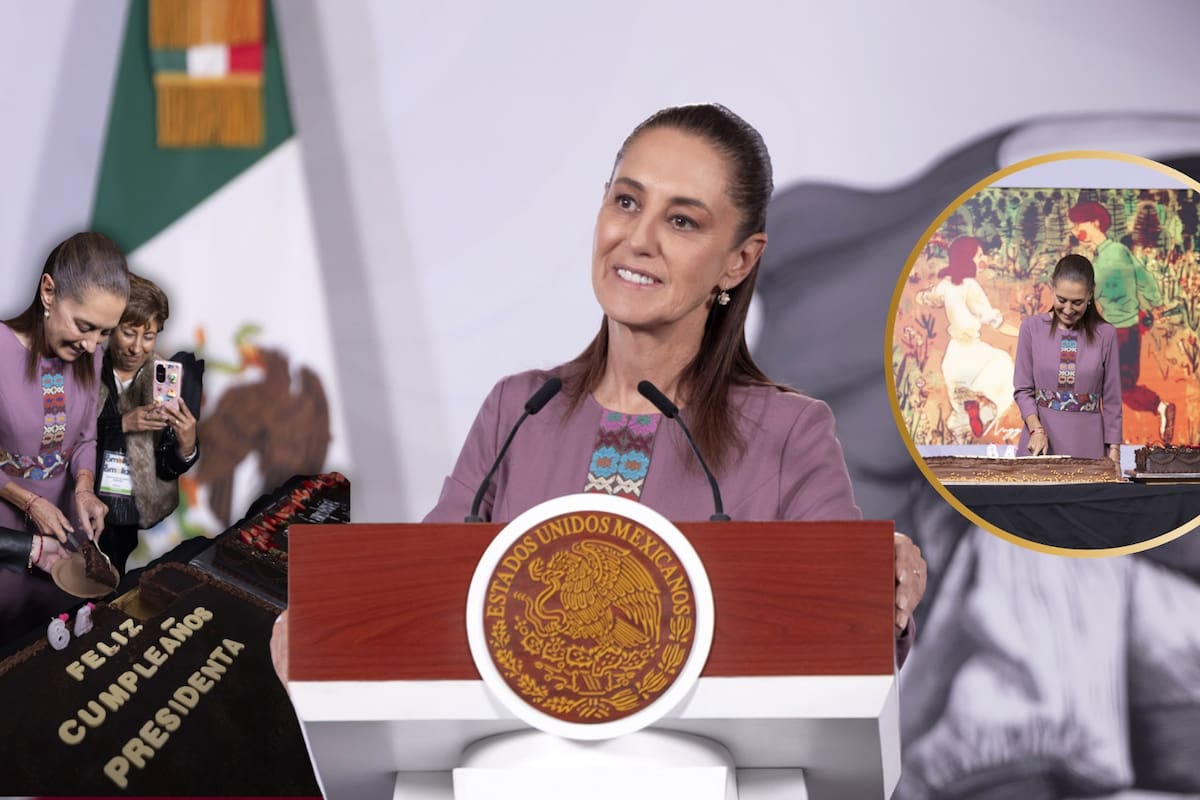 Claudia Sheinbaum celebró sus 64 años en Palacio Nacional con pasteles personalizados, música de The Beatles y un deseo para la Selección Mexicana durante la mañanera