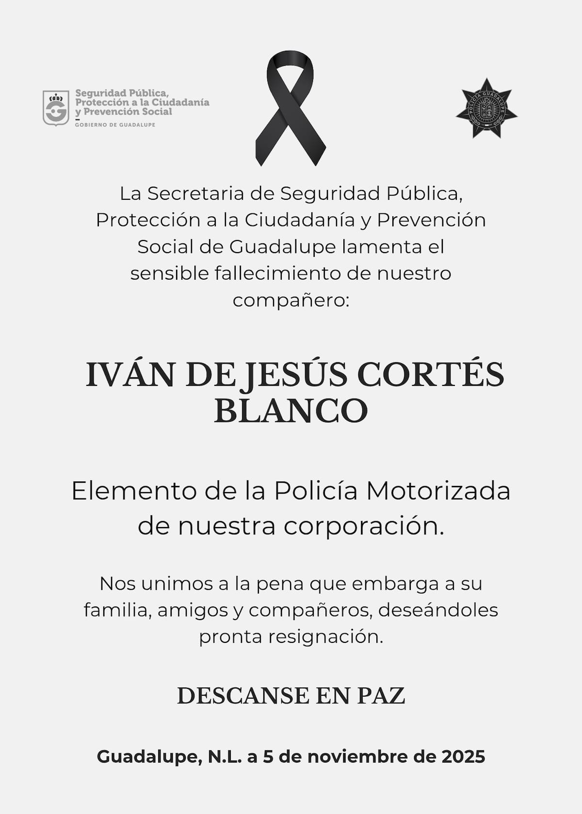 Foto: Policía de Guadalupe