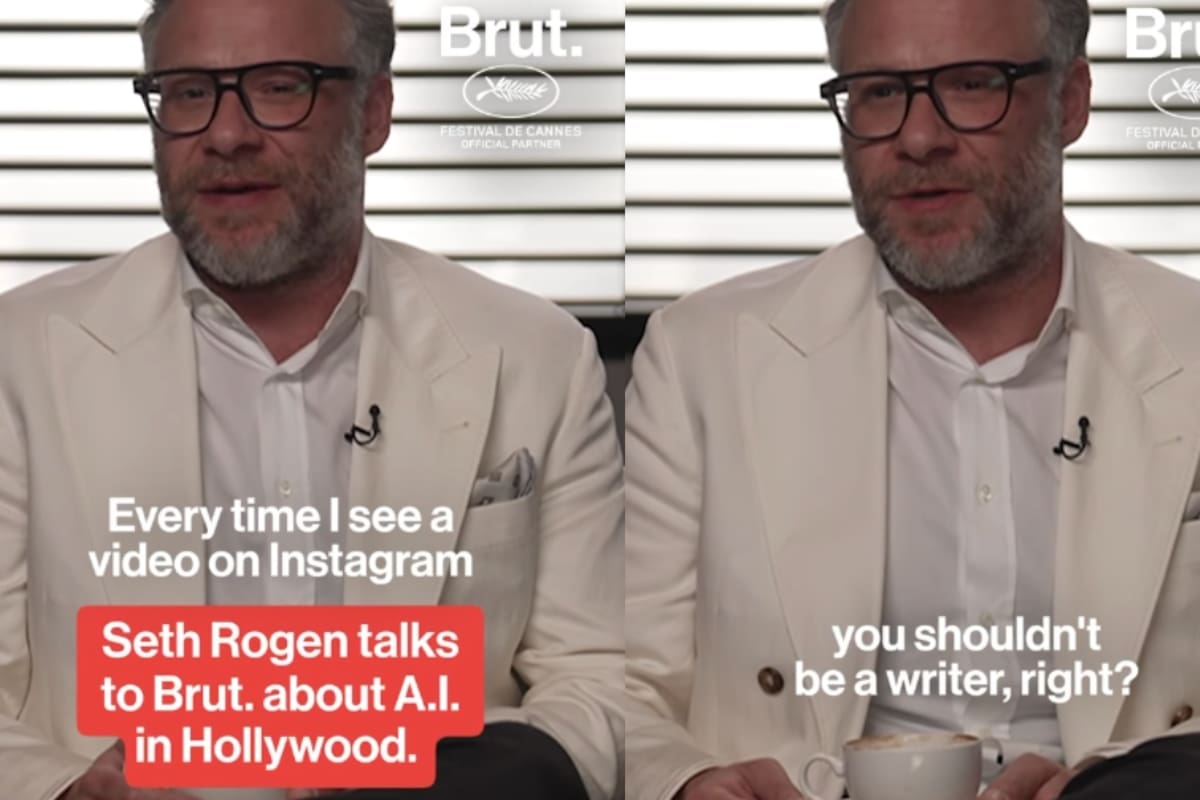 “Si no quieres pasar por todo ese proceso y utilizar IA no eres un escritor.”: Seth Rogen critica duramente el uso de IA en el proceso de creación