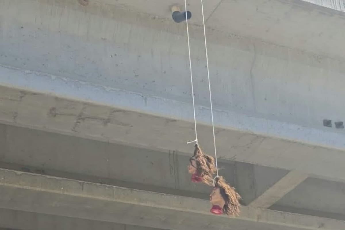 Falsa alarma en Mexicali: reportan presuntas cabezas colgadas en un puente y eran maniquíes