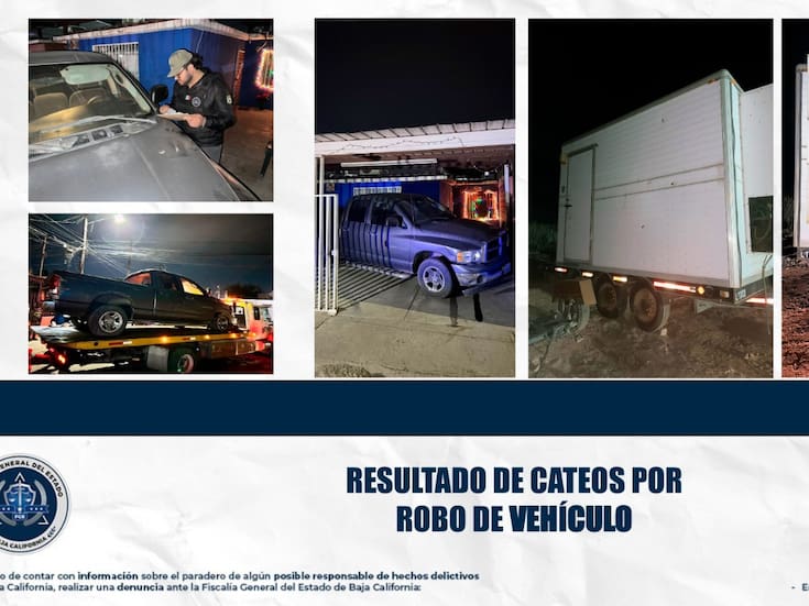 Localizan remolque y pick up con reporte de robo durante cateos