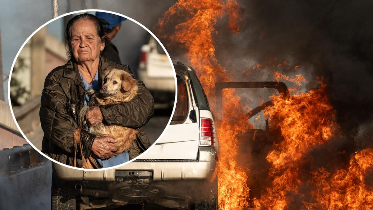 Vehículo se incendia en garita de Tijuana tras falla mecánica; ocupantes y mascotas logran escapar de las llamas