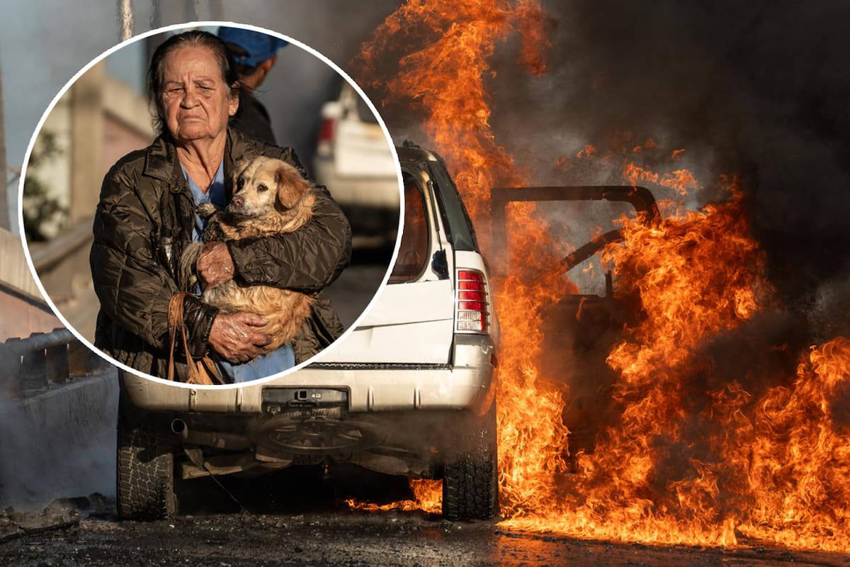 Vehículo se incendia en garita de Tijuana; ocupantes y mascotas logran escapar de las llamas