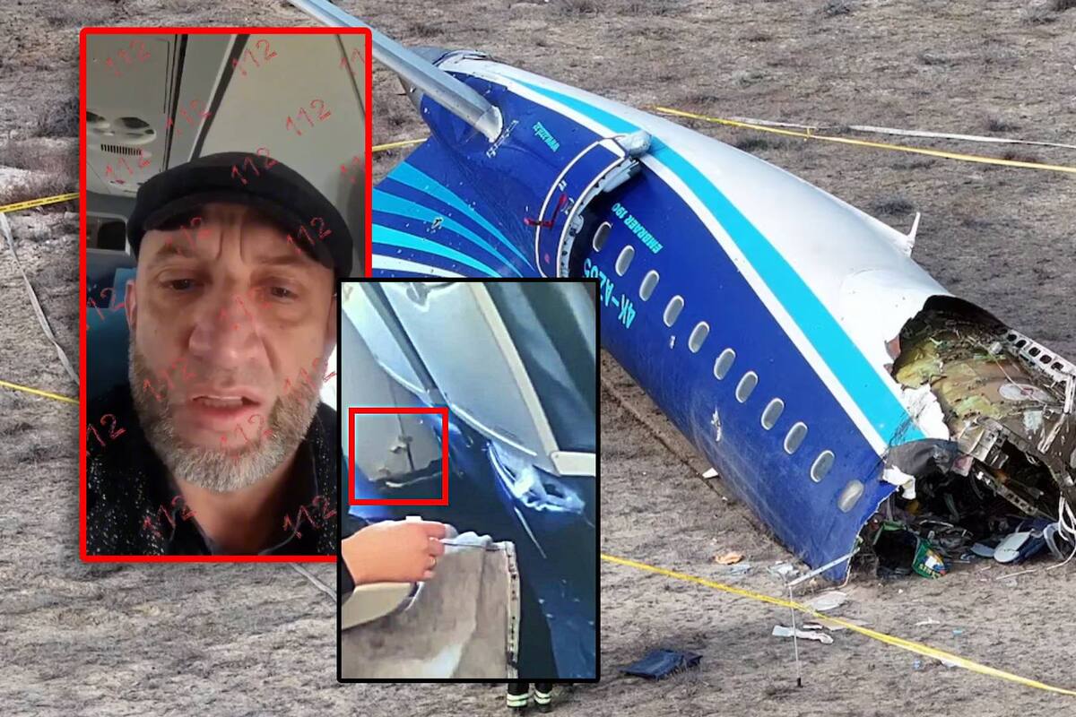 Así lucía el avión de Azerbaijan Airlines minutos antes de desplomarse en Kazajistán; especulan fue tirado por Rusia