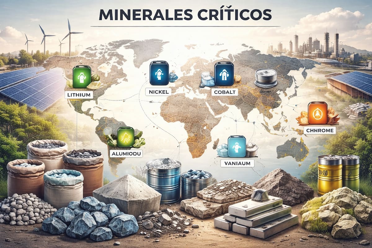 El Gobierno mexicano impulsa un acuerdo multilateral para garantizar el acceso a minerales estratégicos como litio, níquel y cobalto, clave para la industria y la transición energética. | Imagen: Generada con IA