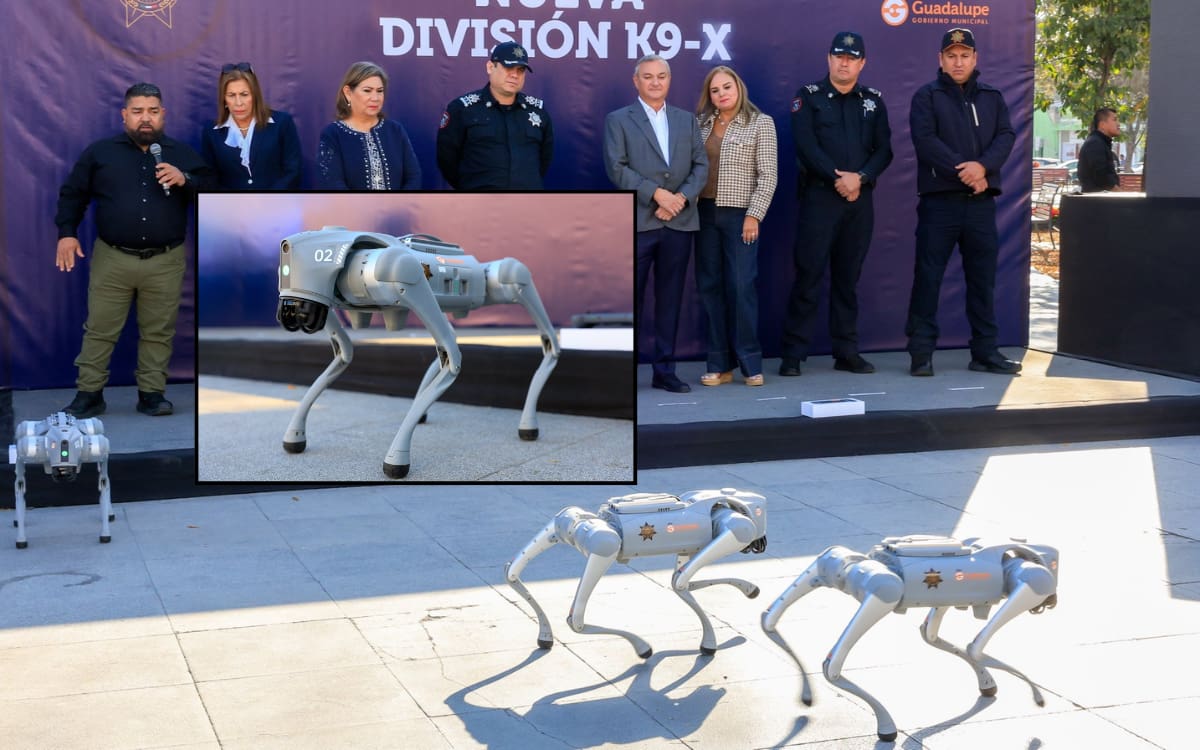 Guadalupe despliega “perros robot” en el Estadio BBVA como parte del operativo rumbo al Mundial 2026. Foto: Héctor García García
@HectorGarciaNL