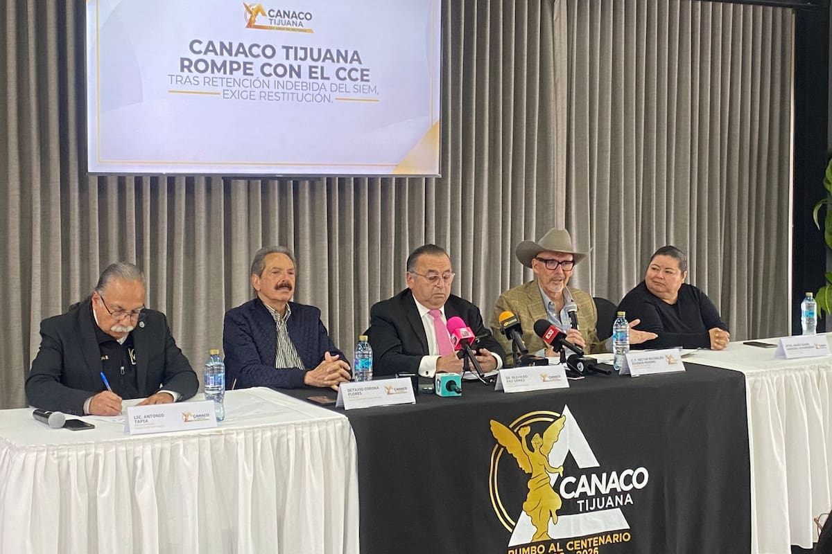 Canaco Tijuana acusa falta de sustento legal en reparto del SIEM; mantiene ruptura con el CCE